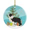 "Caroline's Treasures Black Border Collie Merry Christmas Tree Ceramic Ornament, Multicolor"
